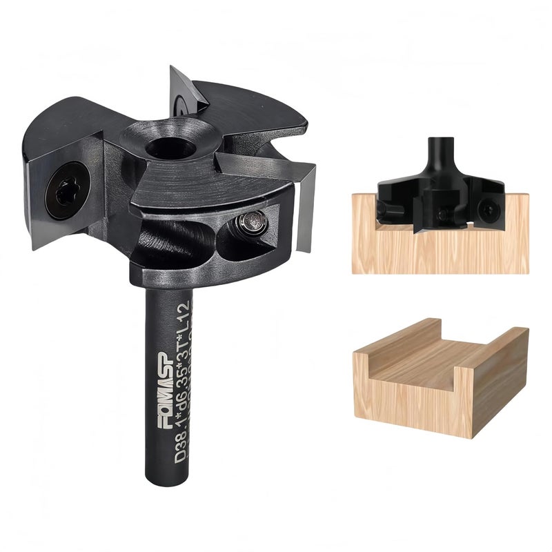FomaSP CNC Spoilboard Surfacing Router Bit,1/4"(6.35mm) Shank,1-1/2"(38.1mm) Cutting Diameter,Slab Flattening Router Bit,Replaceable Carbide Inserts Wood Planer Bit with 3 Wings for Woodworking. - Image 4